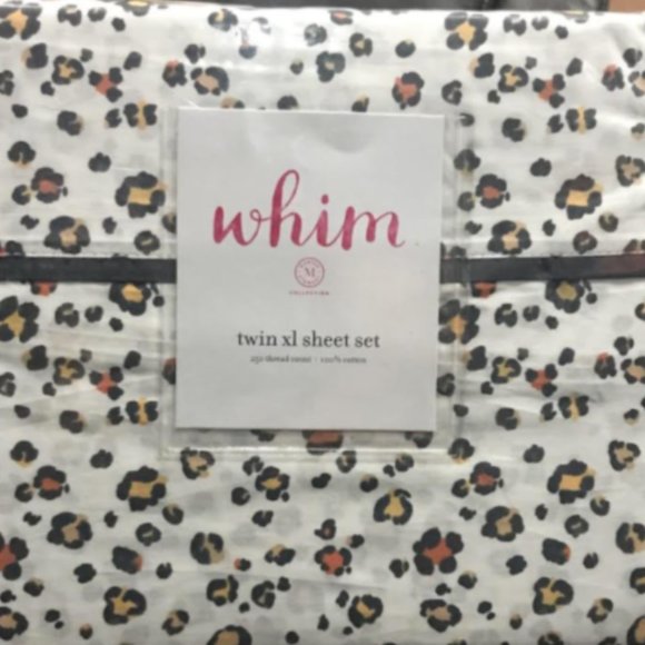 Whim by Martha Stewart Twin XL 250 Tread Count Golden Cheetah 3 Piece Set - Picture 1 of 4
